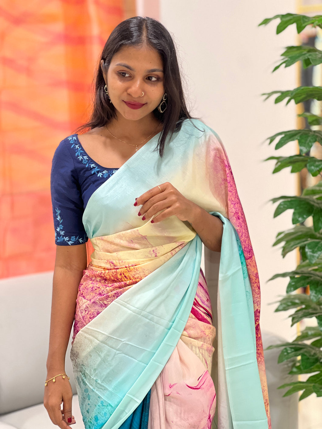 Printed Design Crepe Saree | MRD345