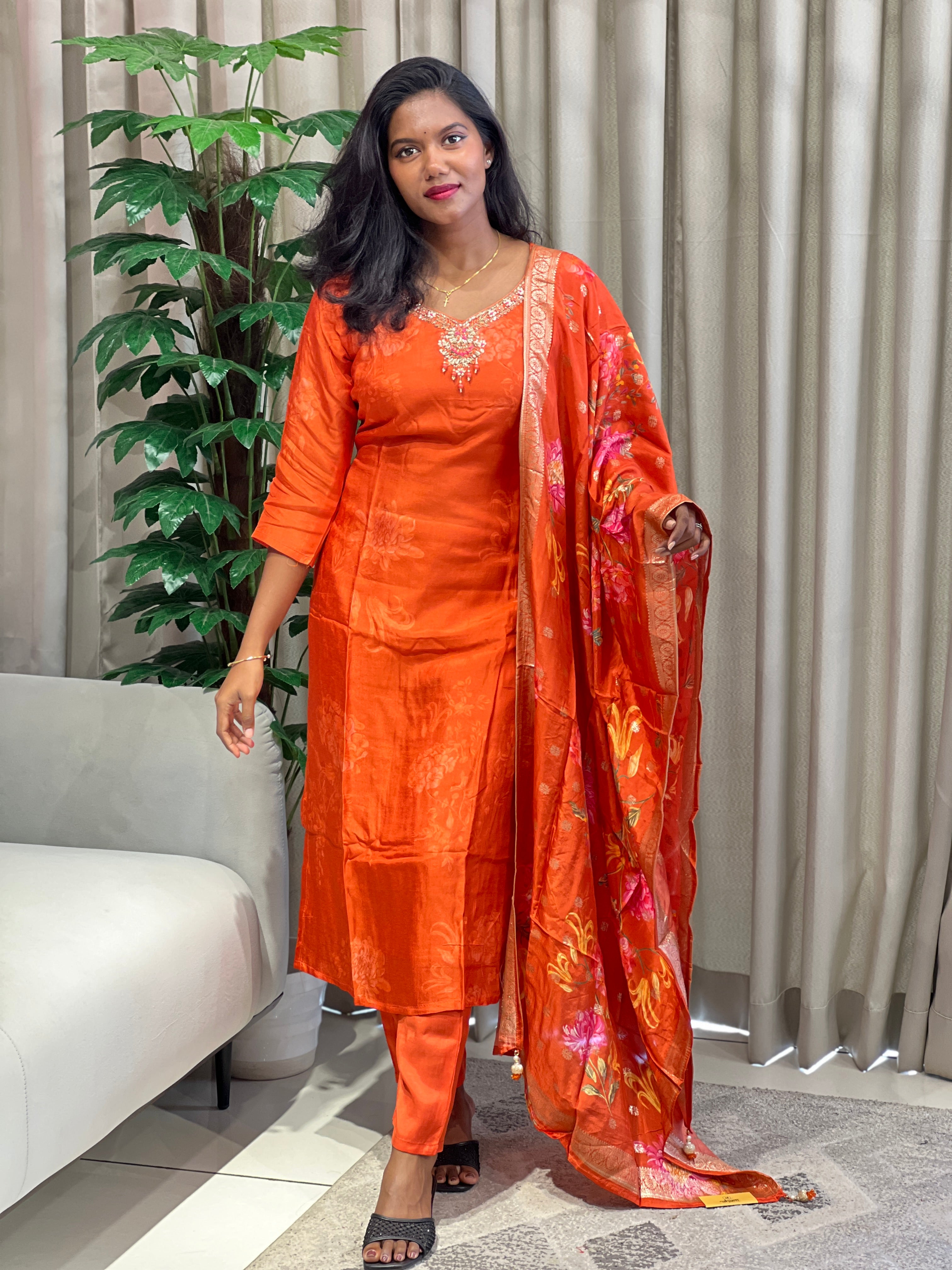 Negative Printed Muslin Silk Kurta Set | FW387