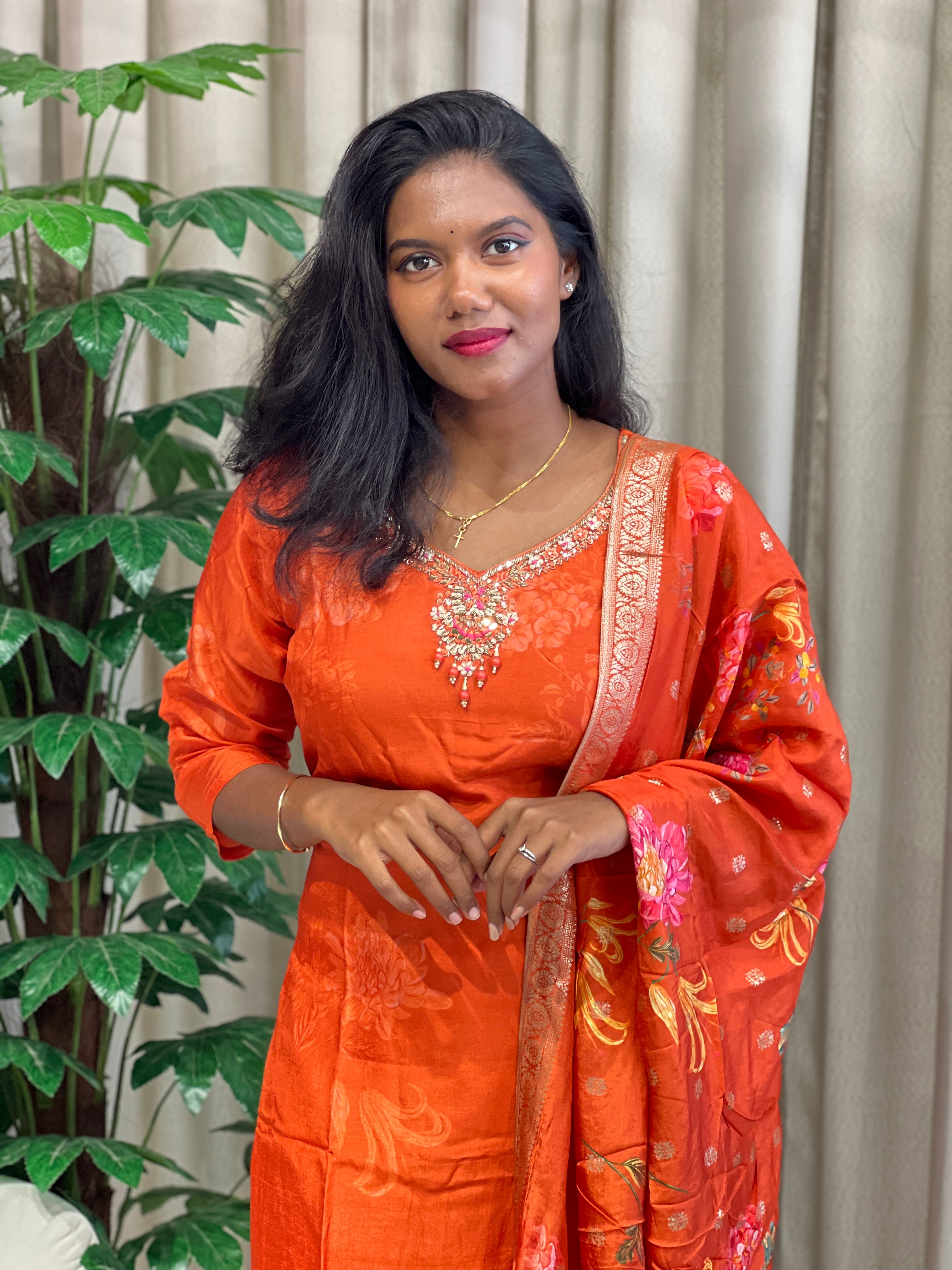 Negative Printed Muslin Silk Kurta Set | FW387