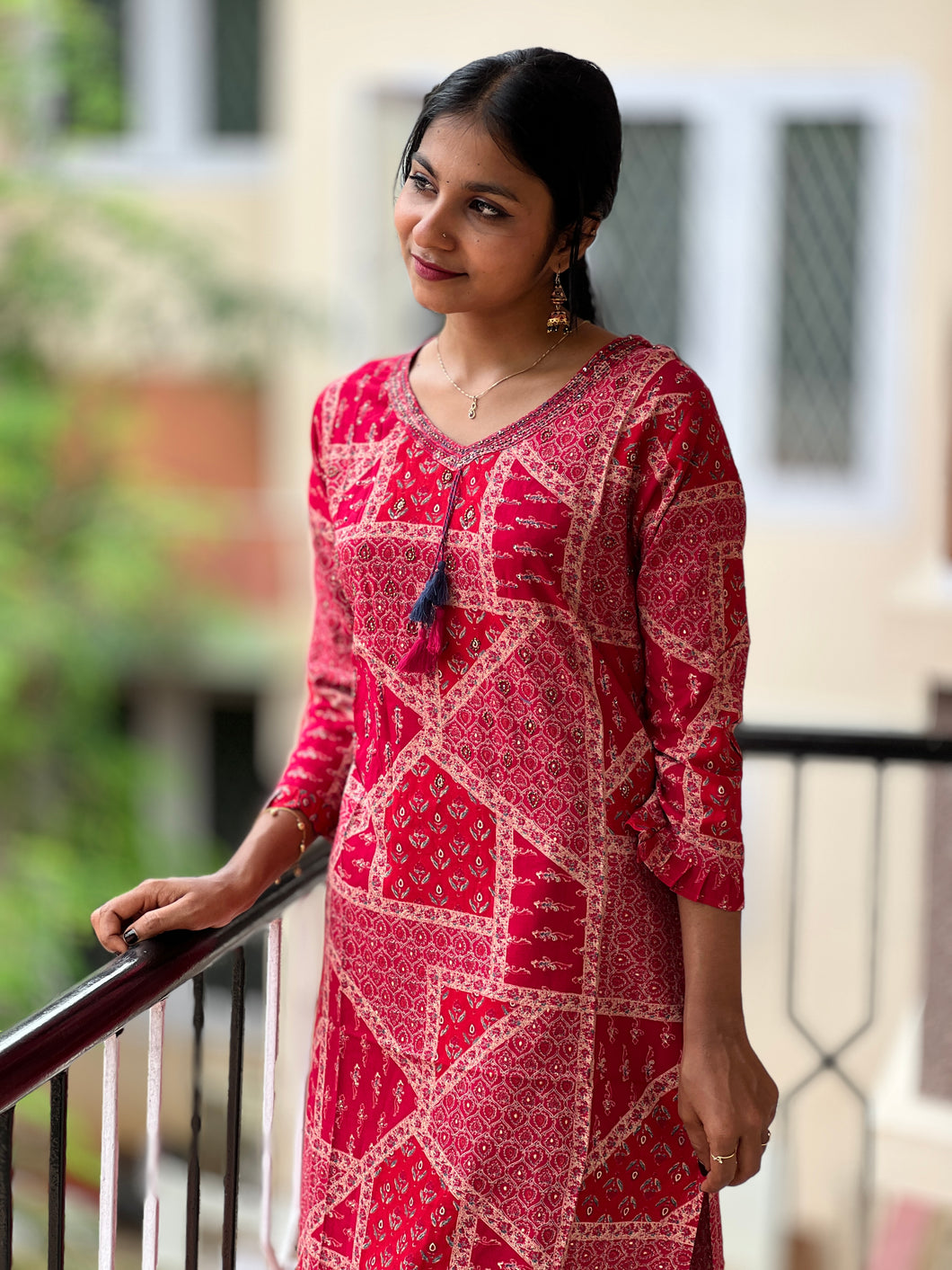 Digital Printed Design Rayon Kurta | FW118