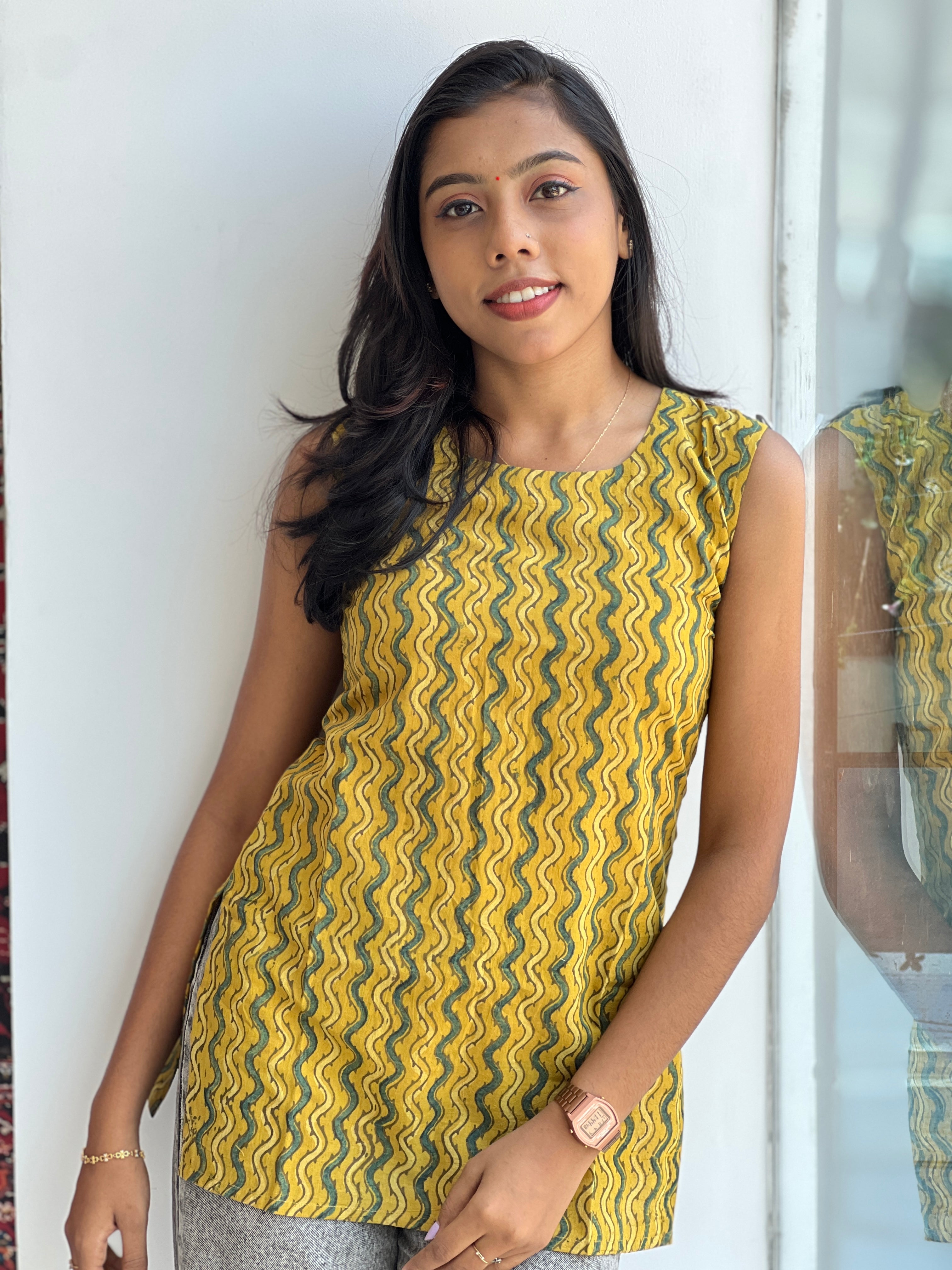 Print Detailed Cotton Short Kurta | DNT404