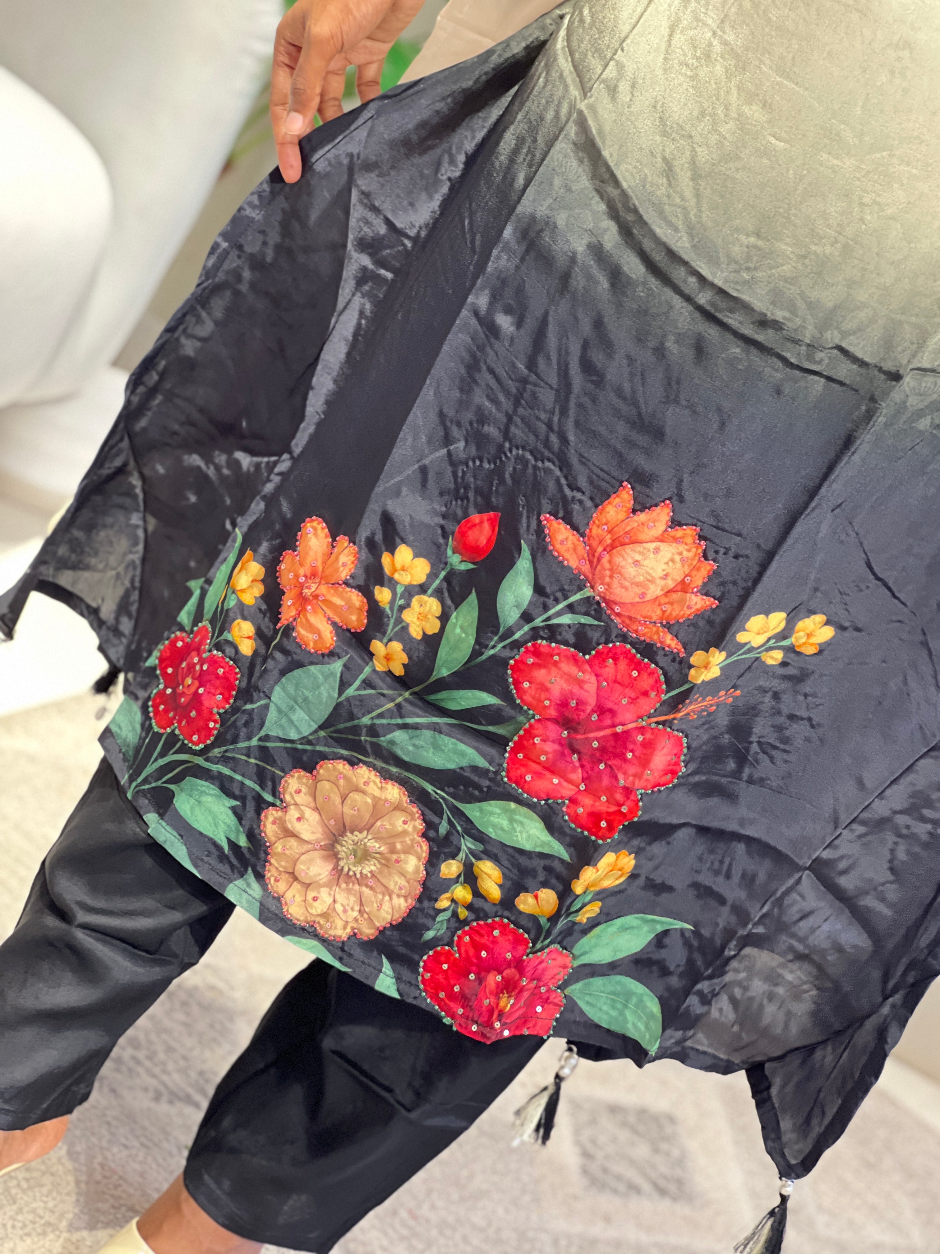 Floral Digital Printed Muslin Silk Kurta Set | FW381