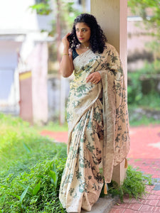 Floral Digital Printed Semi Silk Saree | RP476