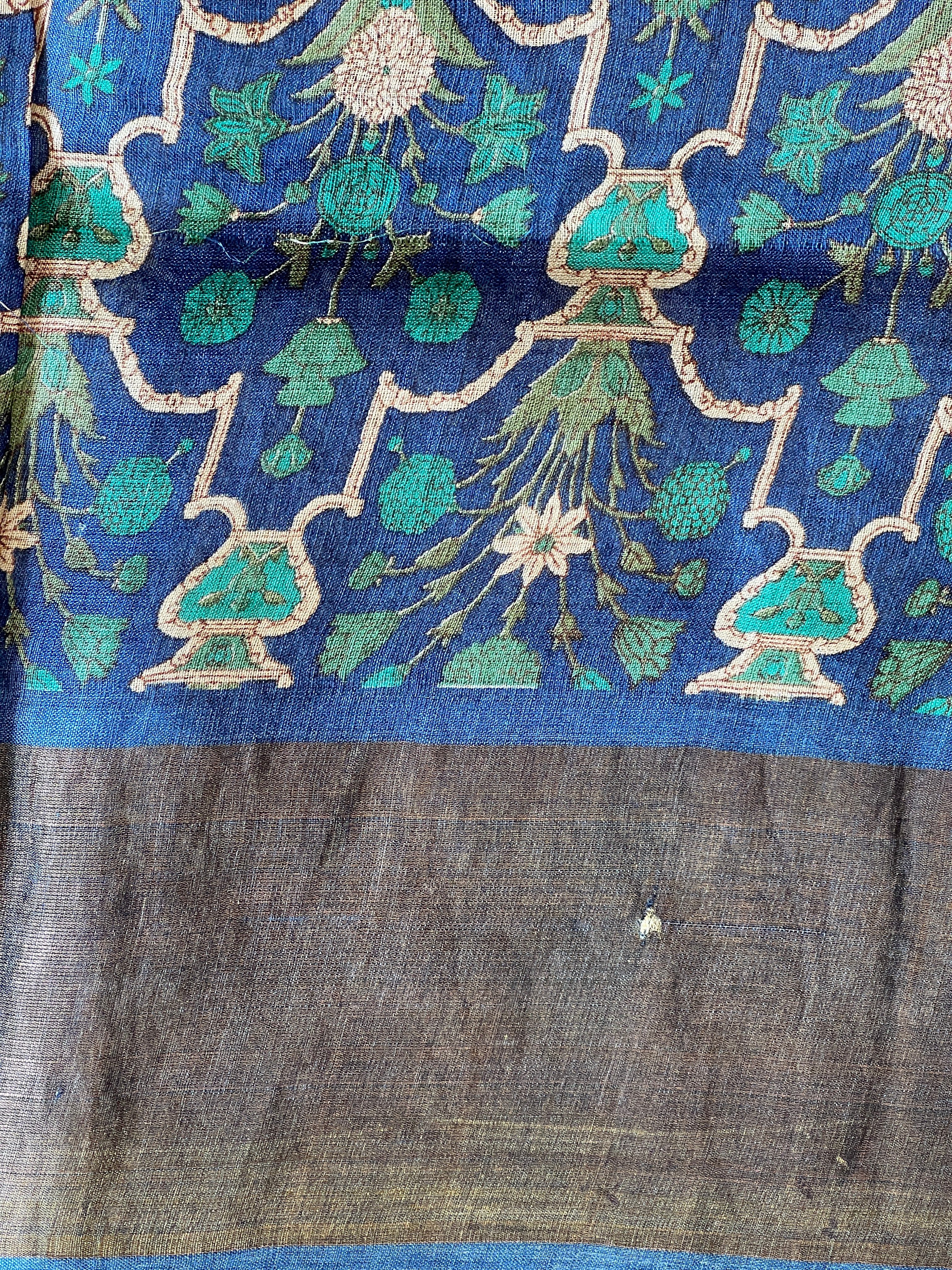 Zari Woven Check Patterned Tussar Saree | RGD1045