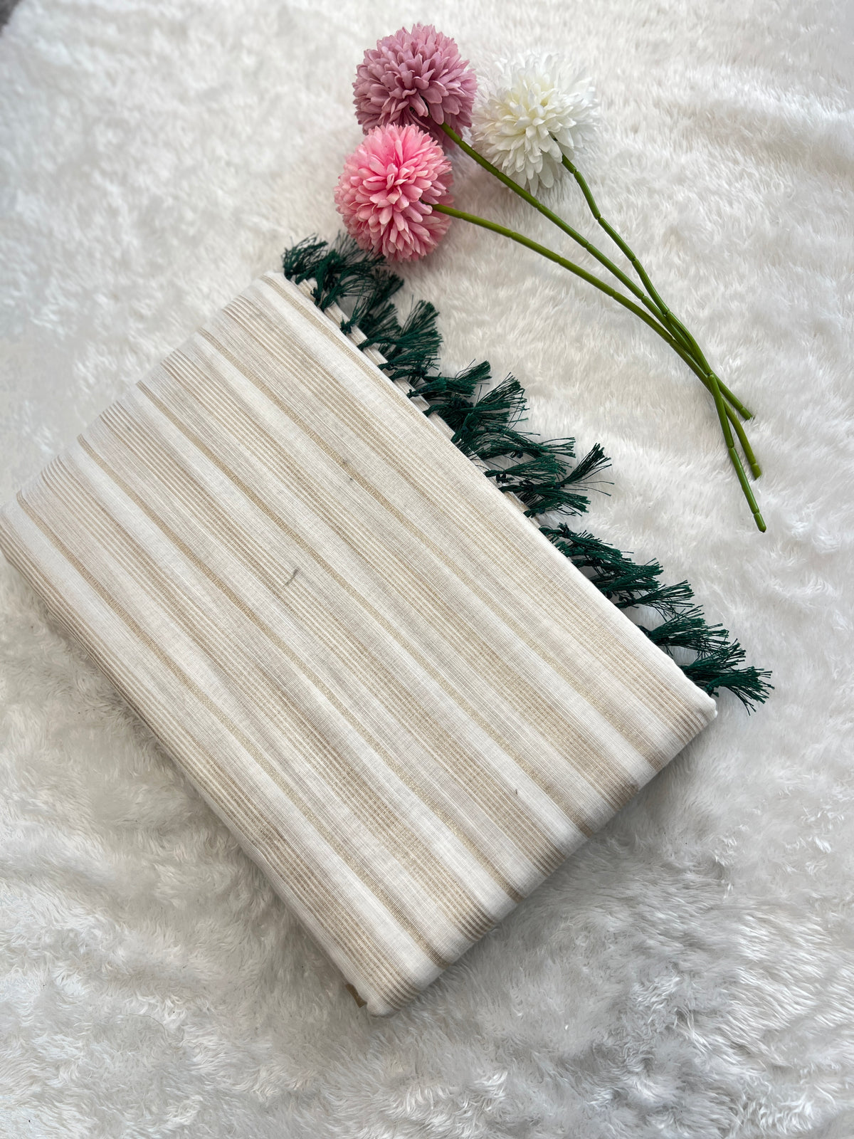 Stripe Pattern Kerala Cotton Saree | GAT432