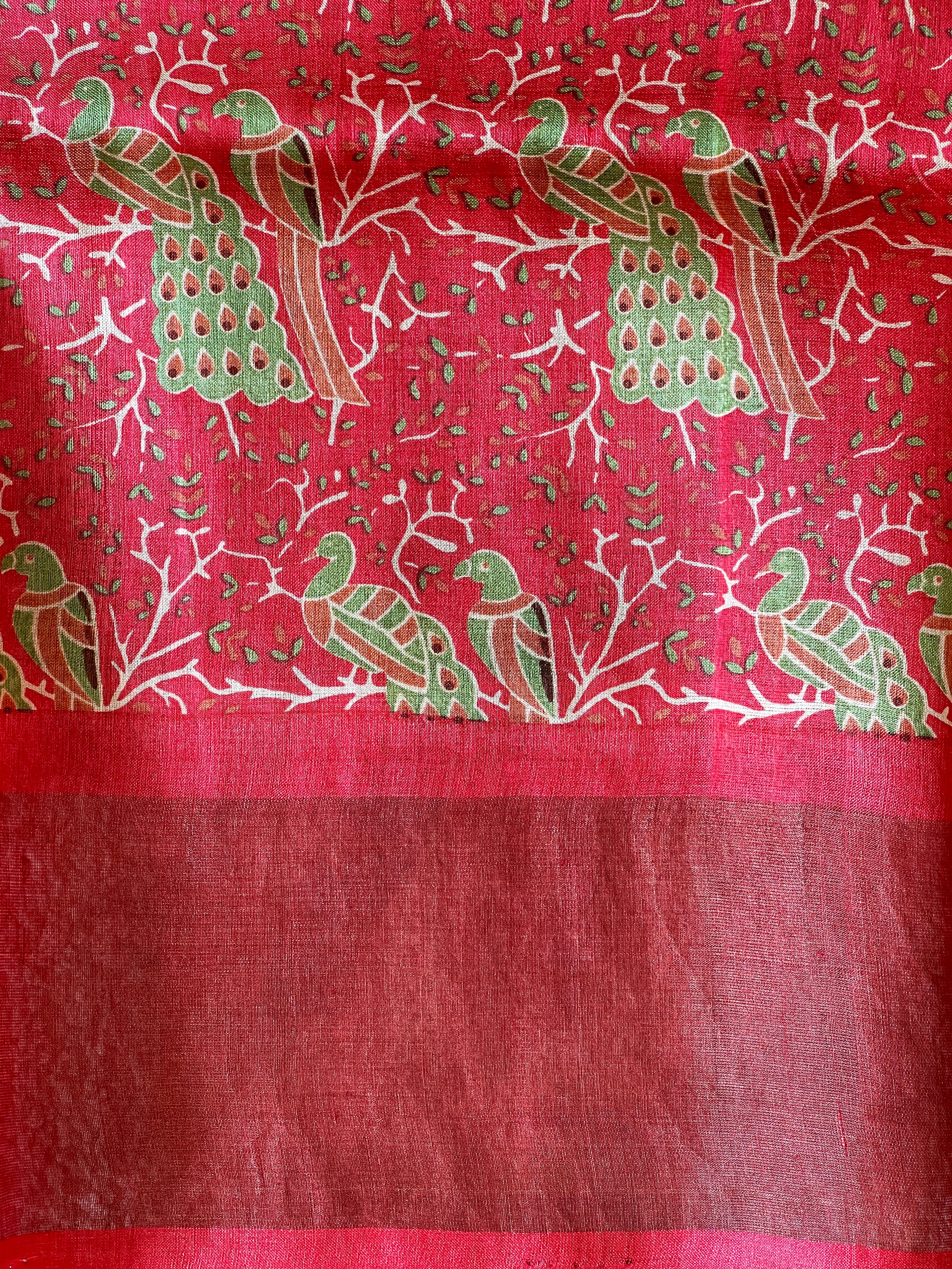 Zari Woven Check Patterned Tussar Saree | RGD1036