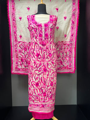 Phulkari Worked Chanderi Finish Salwar Set | VET318