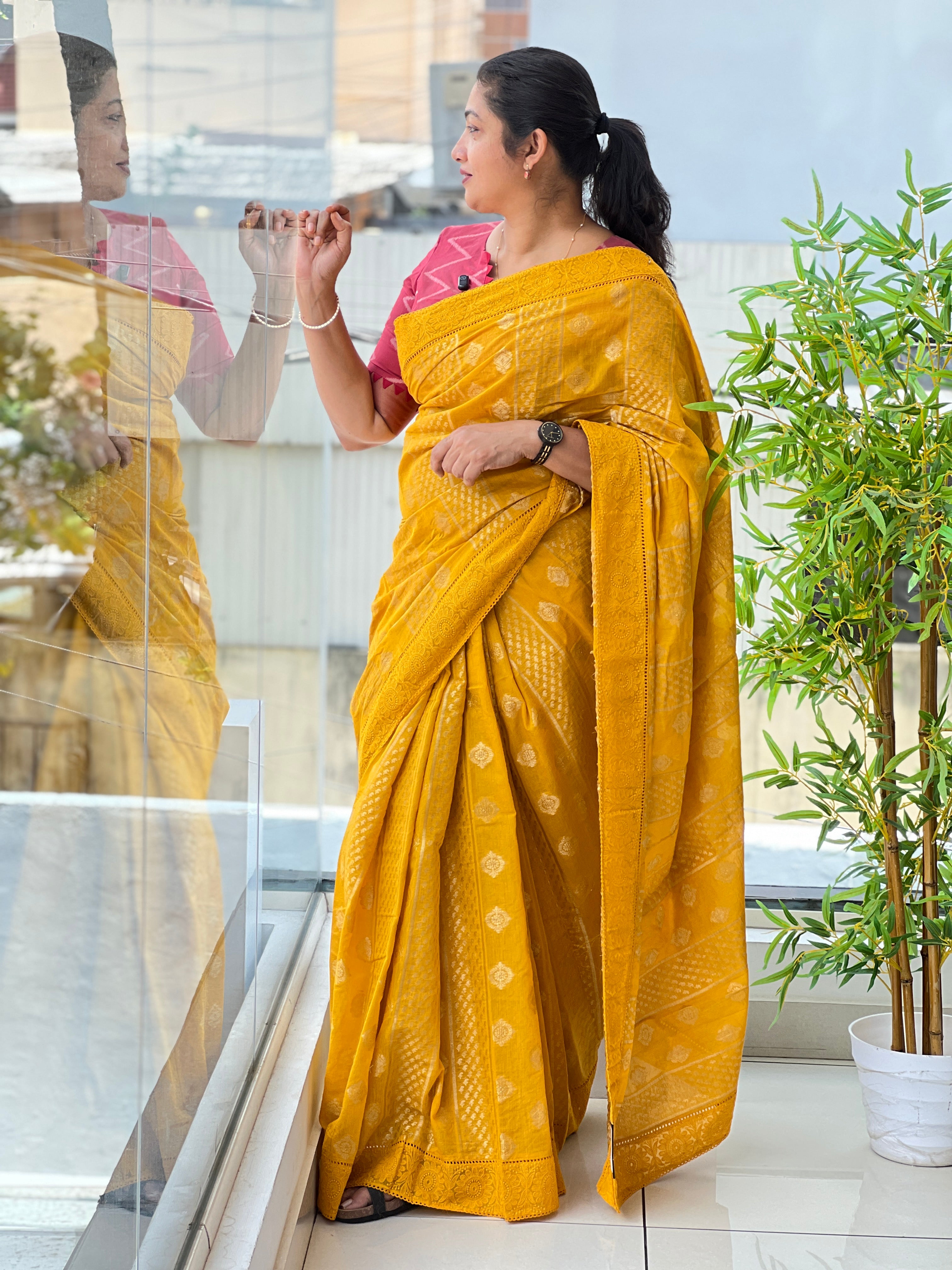 Banarasi Weaving Pattern Chanderi Saree | MM671