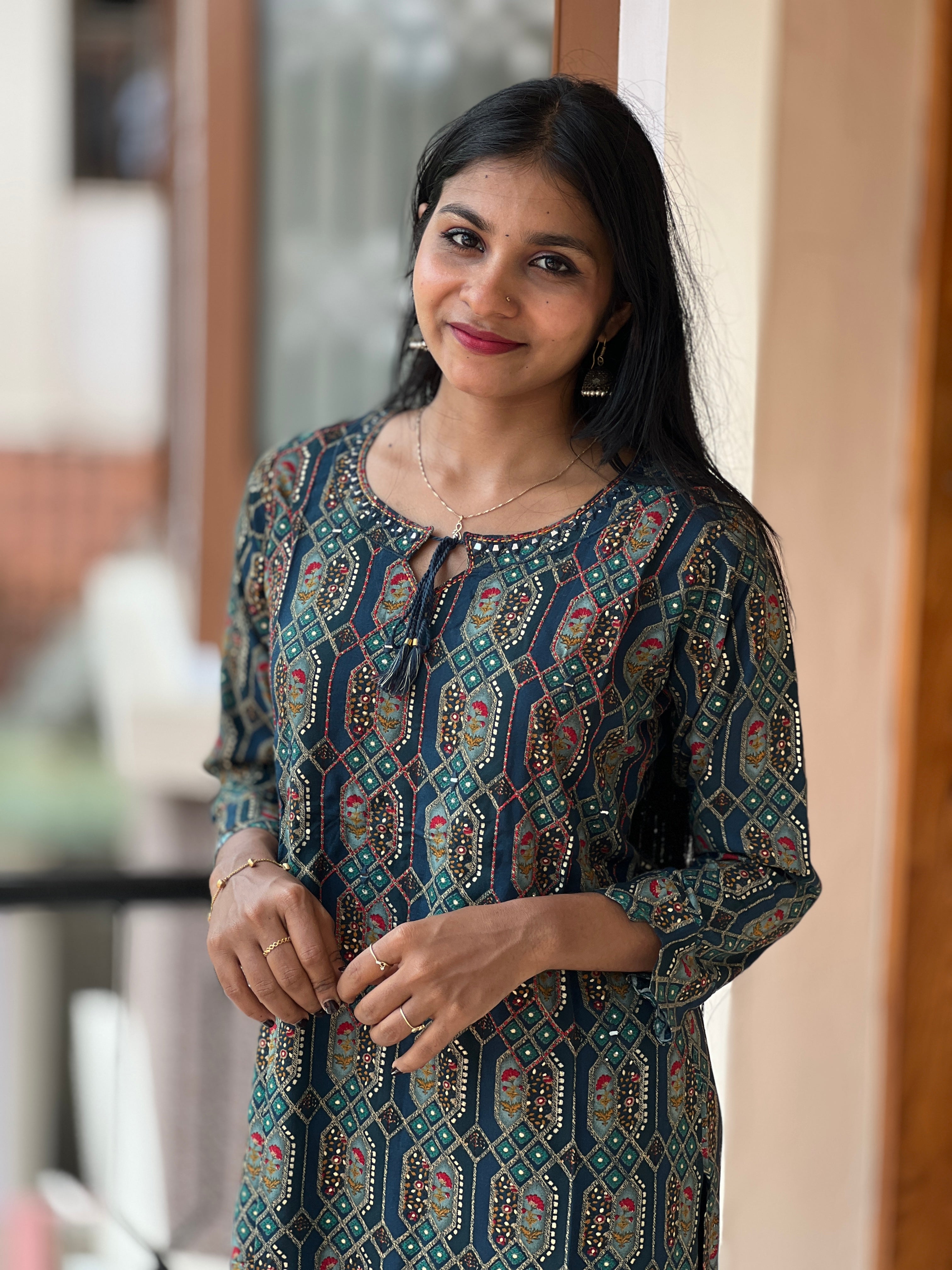 Printed Design Rayon Kurta | FW122