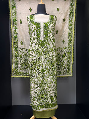 Phulkari Embroidery Chanderi Salwar Set | VET317