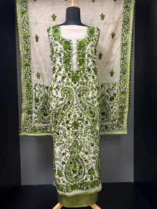 Phulkari Embroidery Chanderi Salwar Set | VET317
