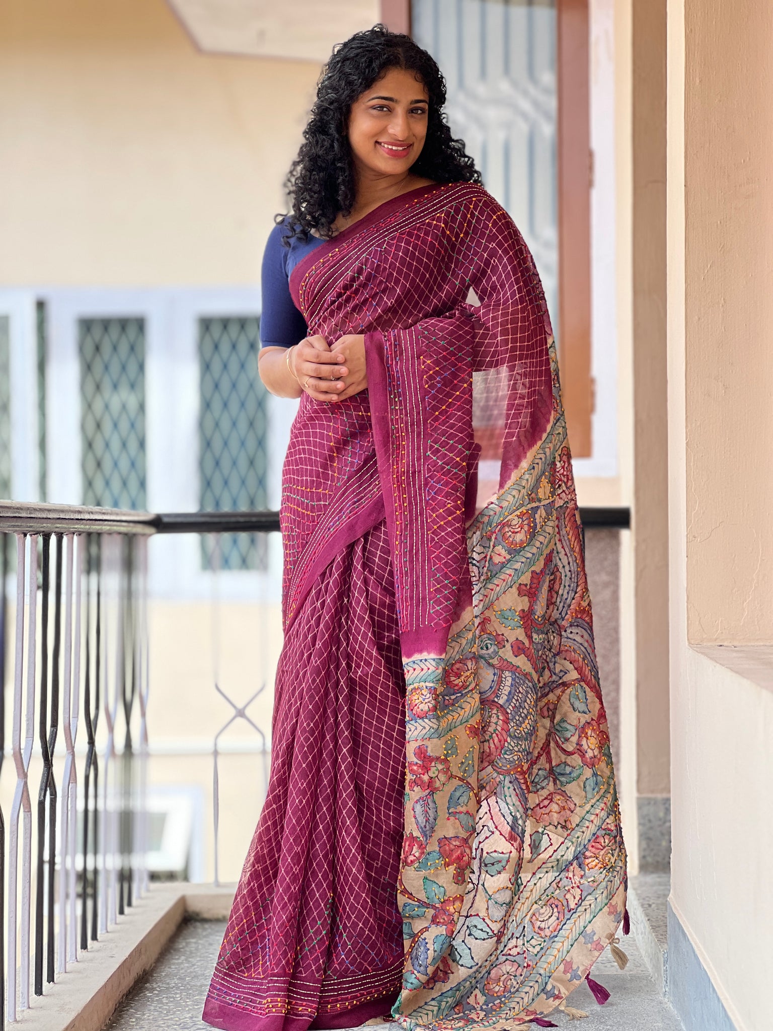 Kantha Stitch Saree (adi76834)