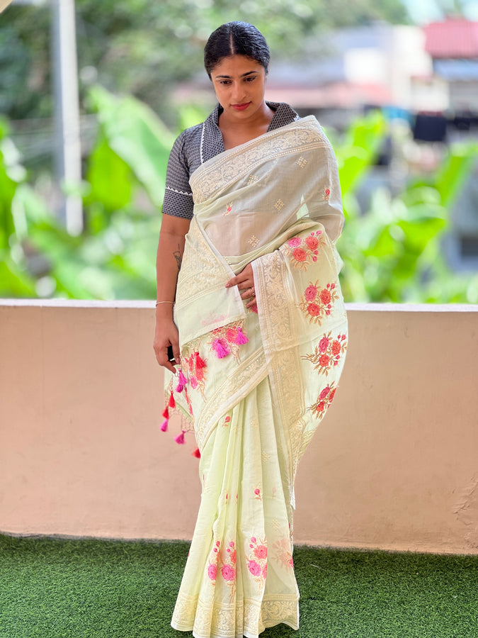 Embroidery Chanderi Finish Saree | JCL778