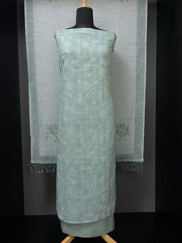 Cross Stitch Embroidery Linen Salwar Set |  MS832