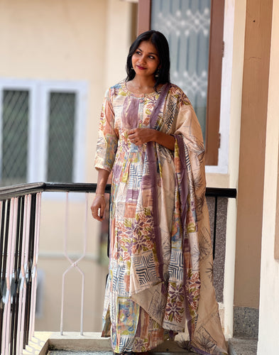 Floral Printed Muslin Finish Kurta | FW150