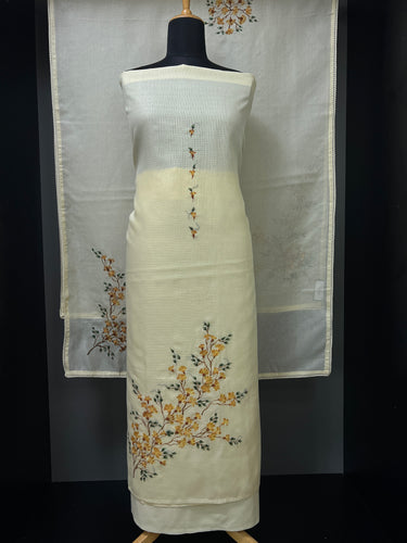 Hand Embroidery Detailing With Printe Silky Kota Salwar Set | BLD1063