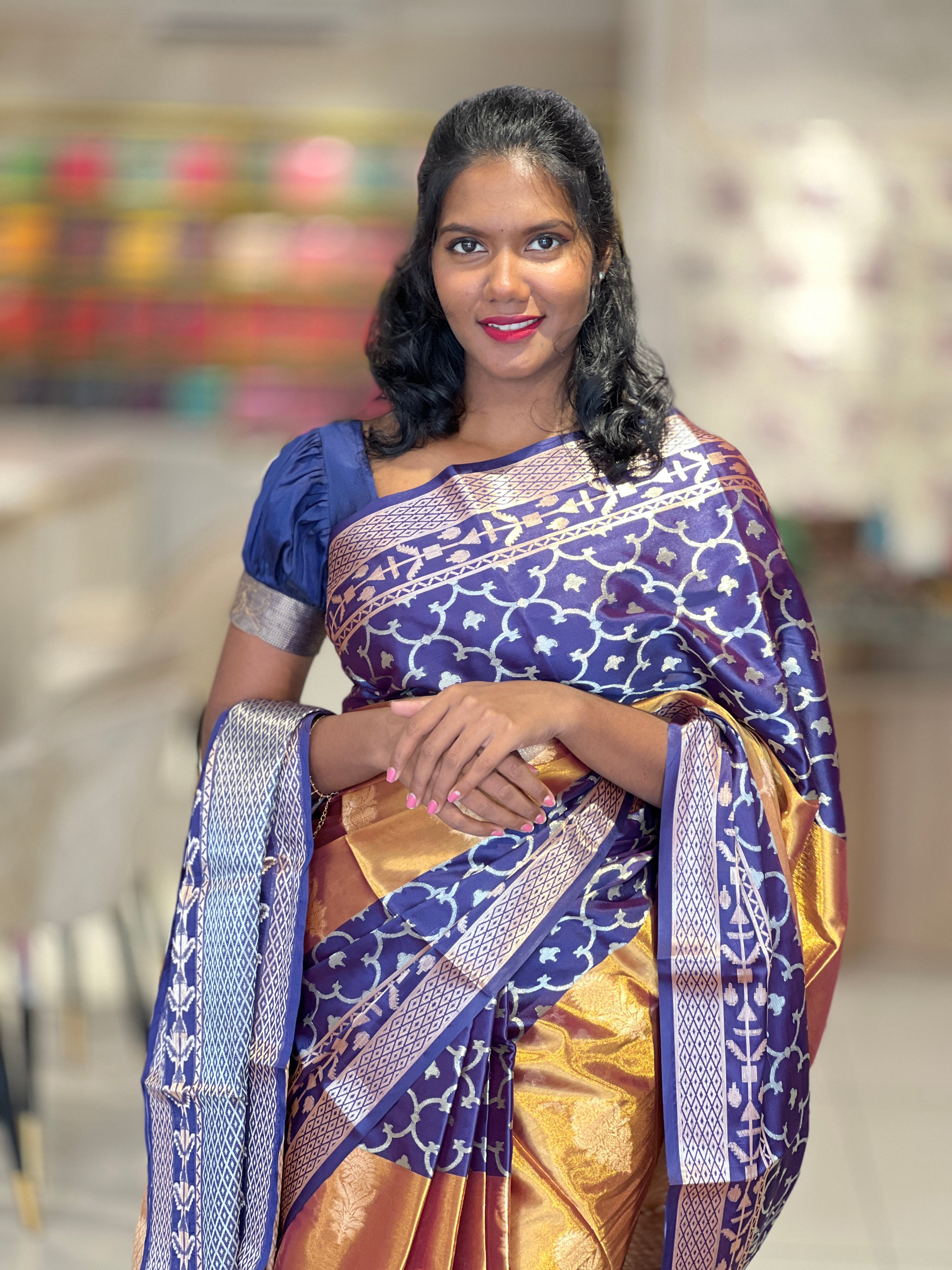 Floral Pattern Tissue Saree | NN277