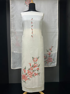 Hand Embroidery Detailing With Printe Silky Kota Salwar Set | BLD1064