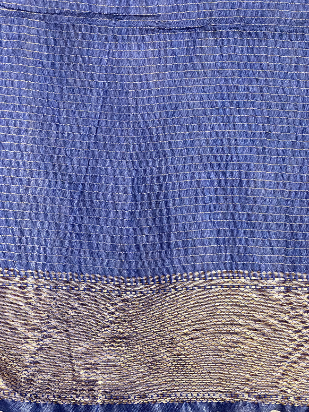 Check Pattern Bhagalpuri Linen Saree | NHH651