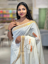 Floral Printed Kerala Cotton Saree | BLD448