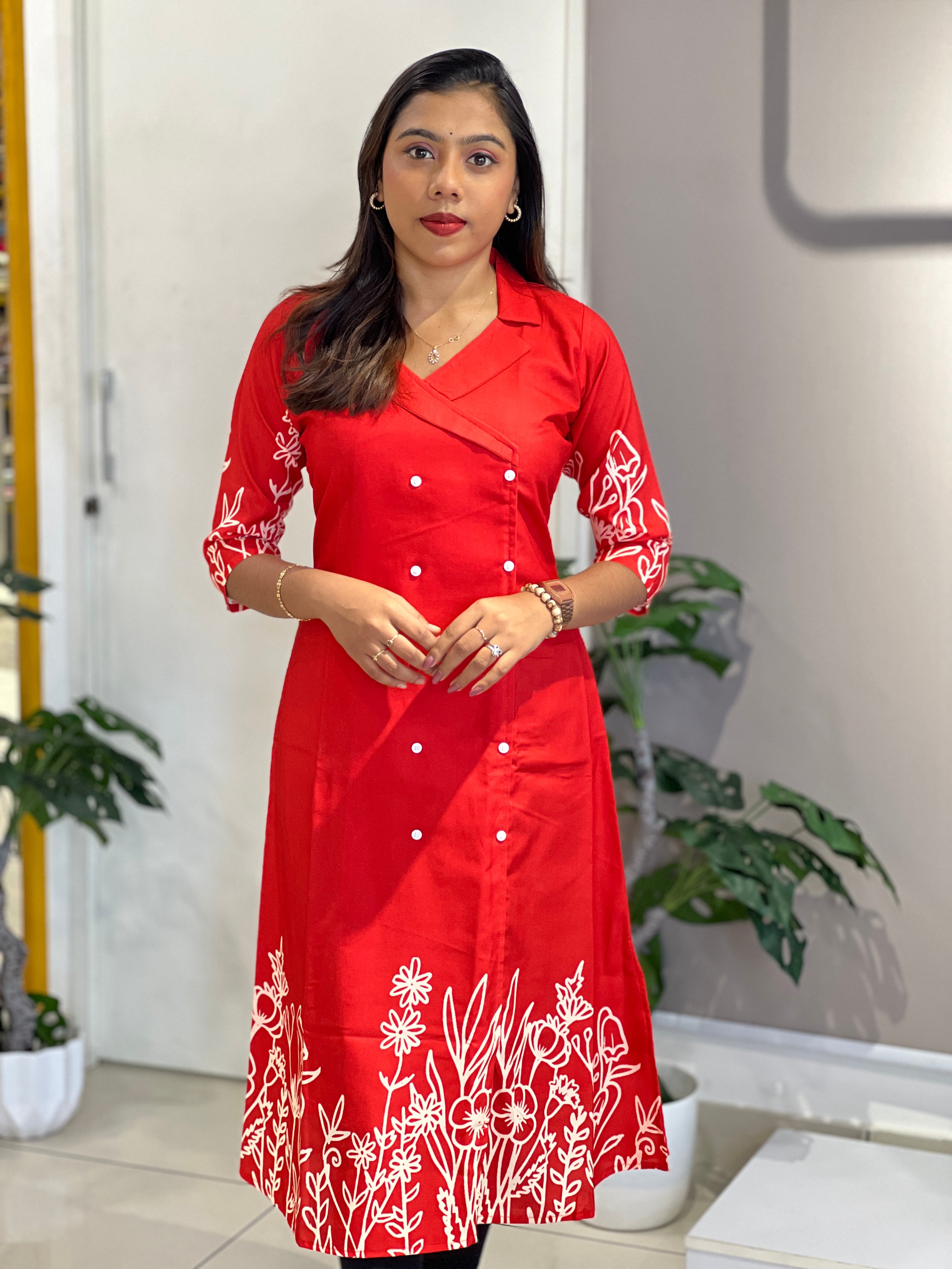 Floral Printed Cotton Kurta | MSN196