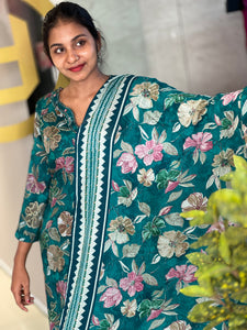 Floral Printed Rayon Kurta Set | FW192