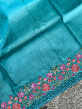 Floral Embroidery Tussar Silk Saree | CHA124
