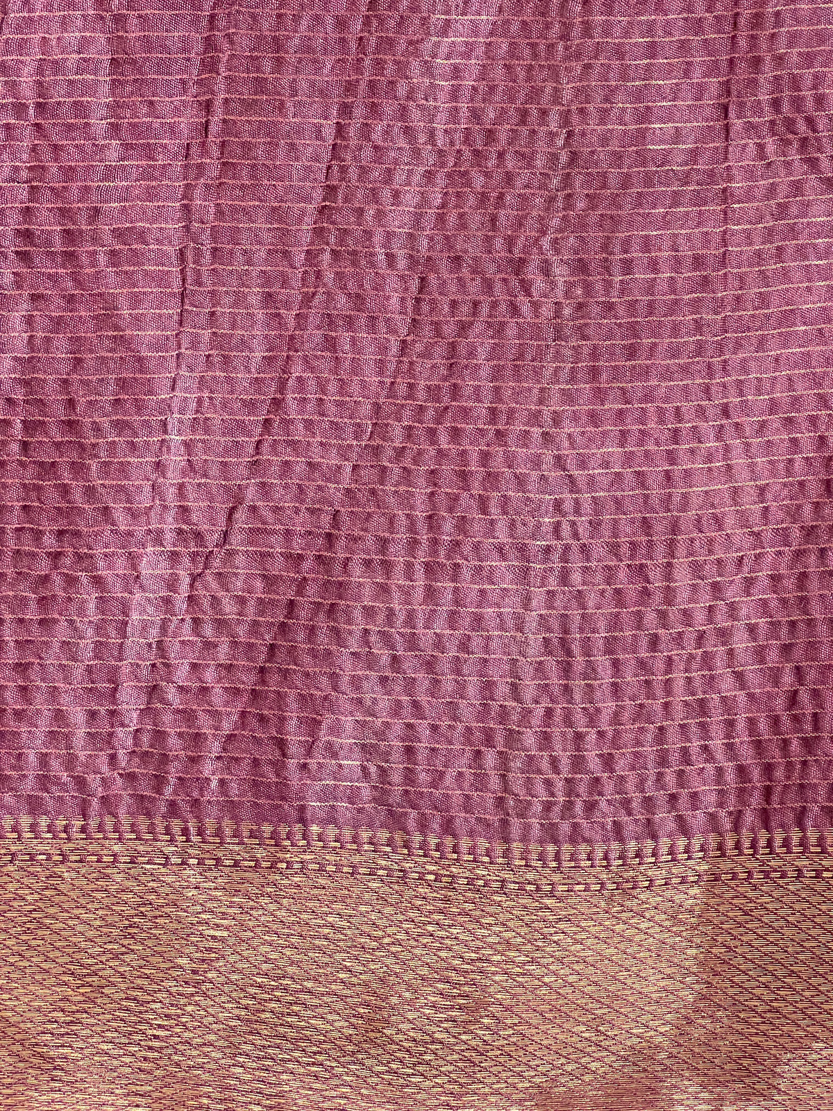Check Pattern Bhagalpuri Linen Saree | NHH647