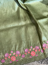 Floral Embroidery Tussar Silk Saree | CHA121