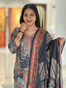 Bagru Printed Muslin Finish Kurta Set | FW179