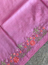 Floral Embroidery Tussar Silk Saree | CHA126