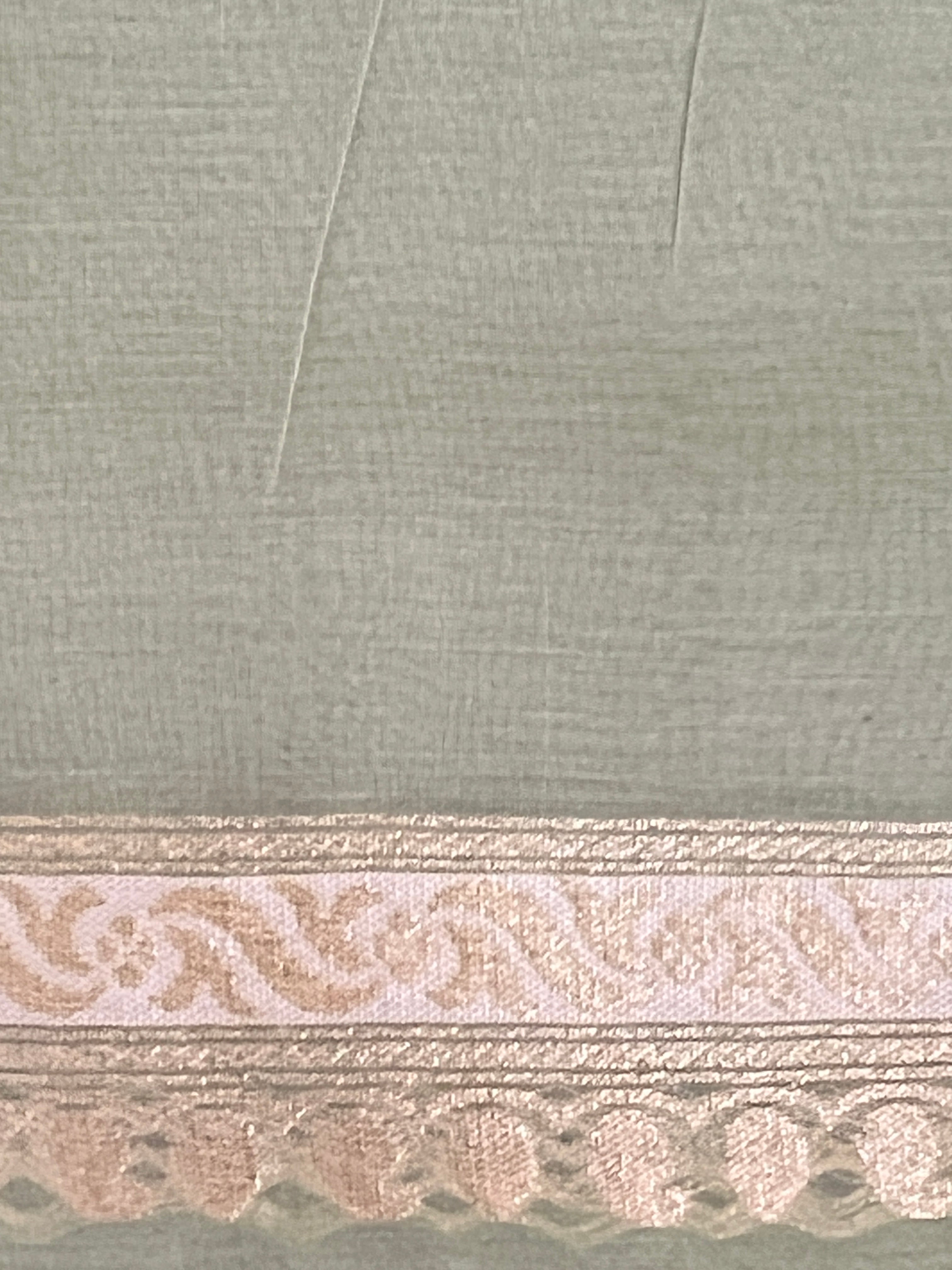 Geometrical Pattern Kora Banarasi Saree | KMM122