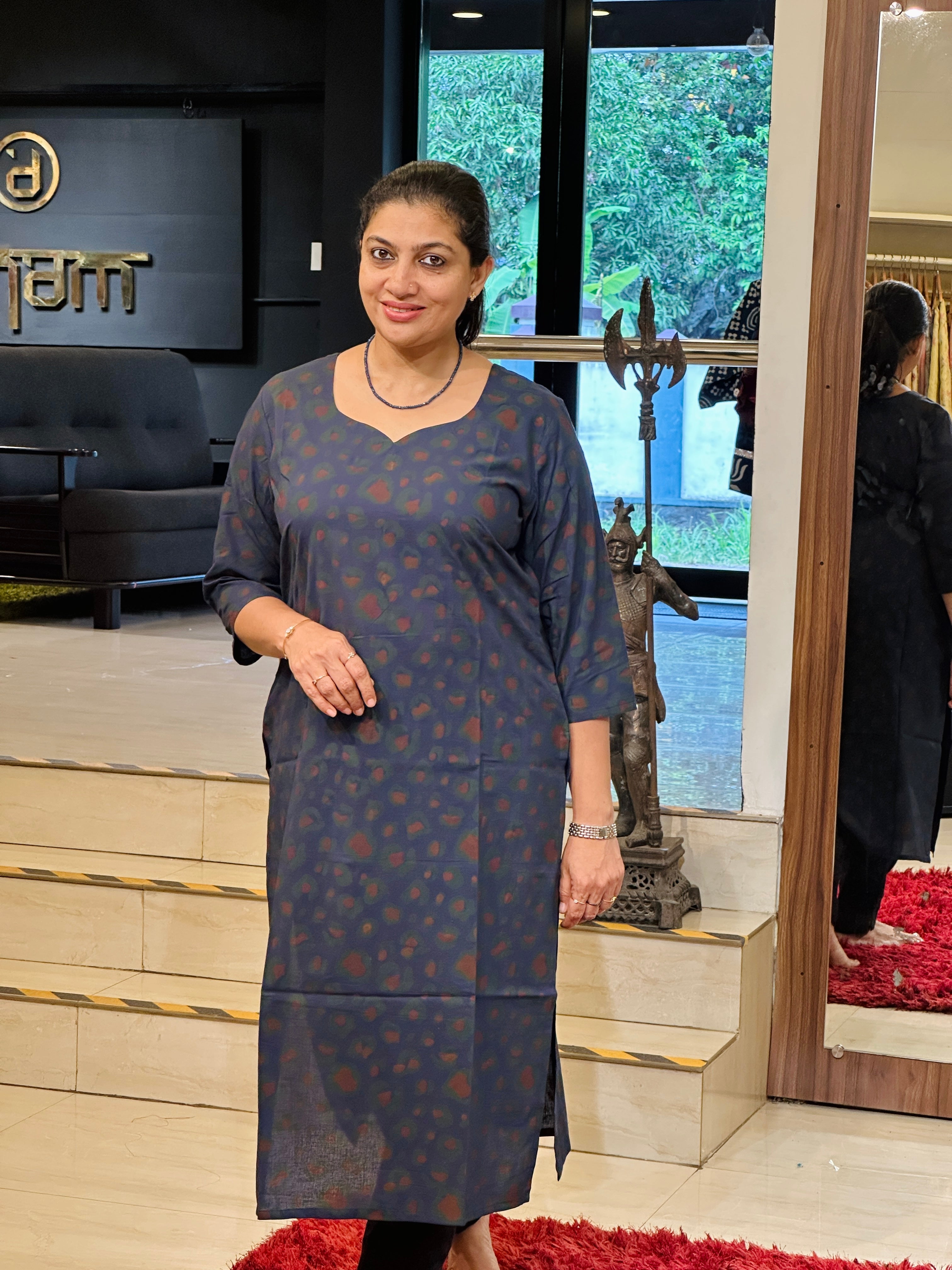 Print Detailed Cotton Kurta | DNT797