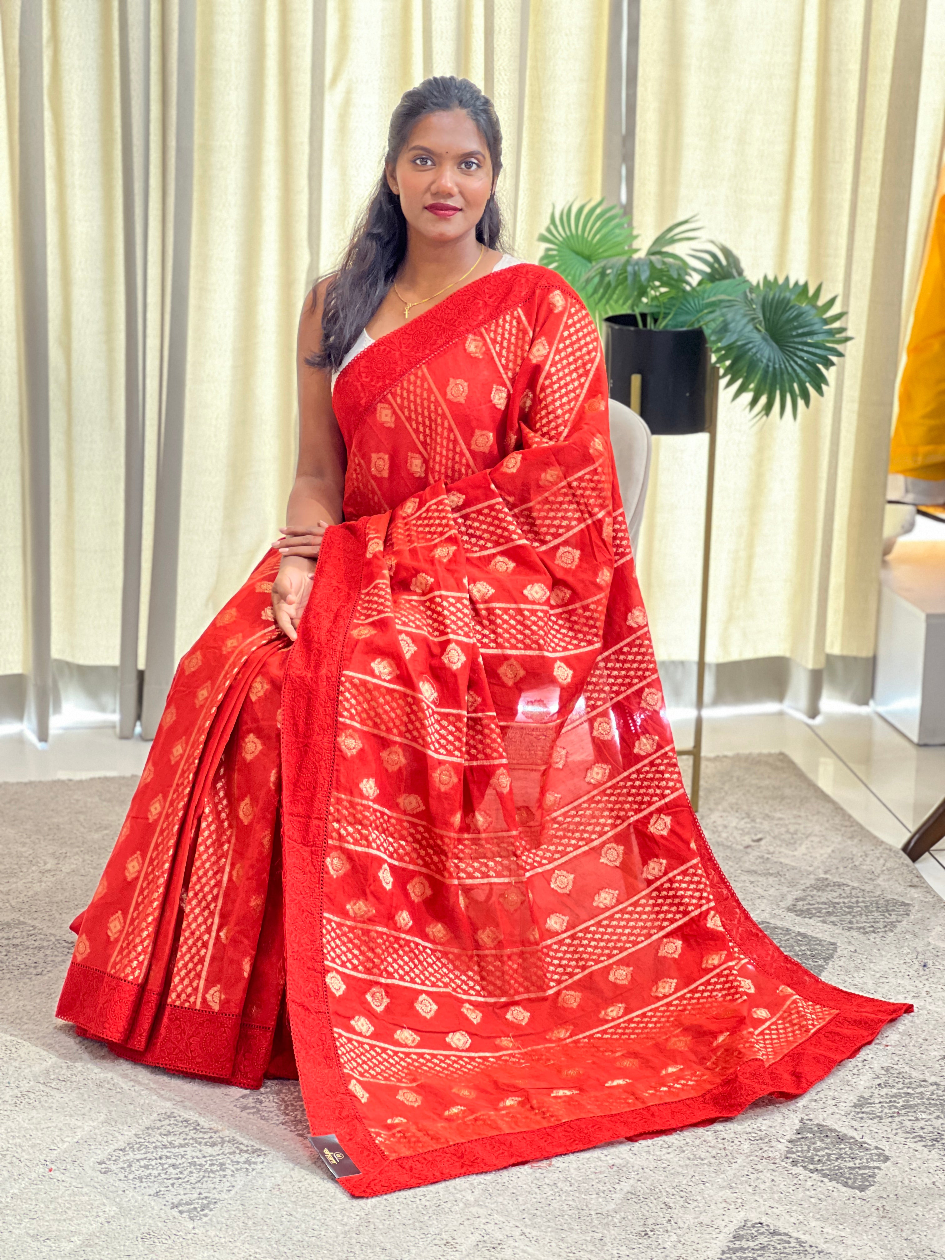 Banarasi Weaving Pattern Chanderi Saree | MM672
