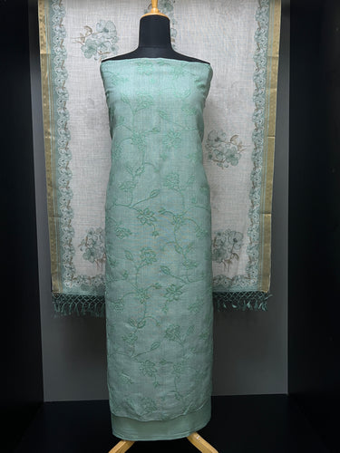 Machine Embroidery Linen Salwar Set | MS824
