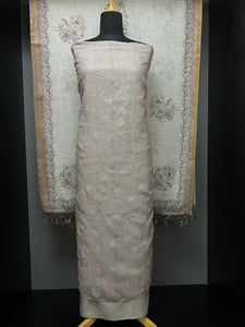 Machine Embroidery Linen Salwar Set  | MS826