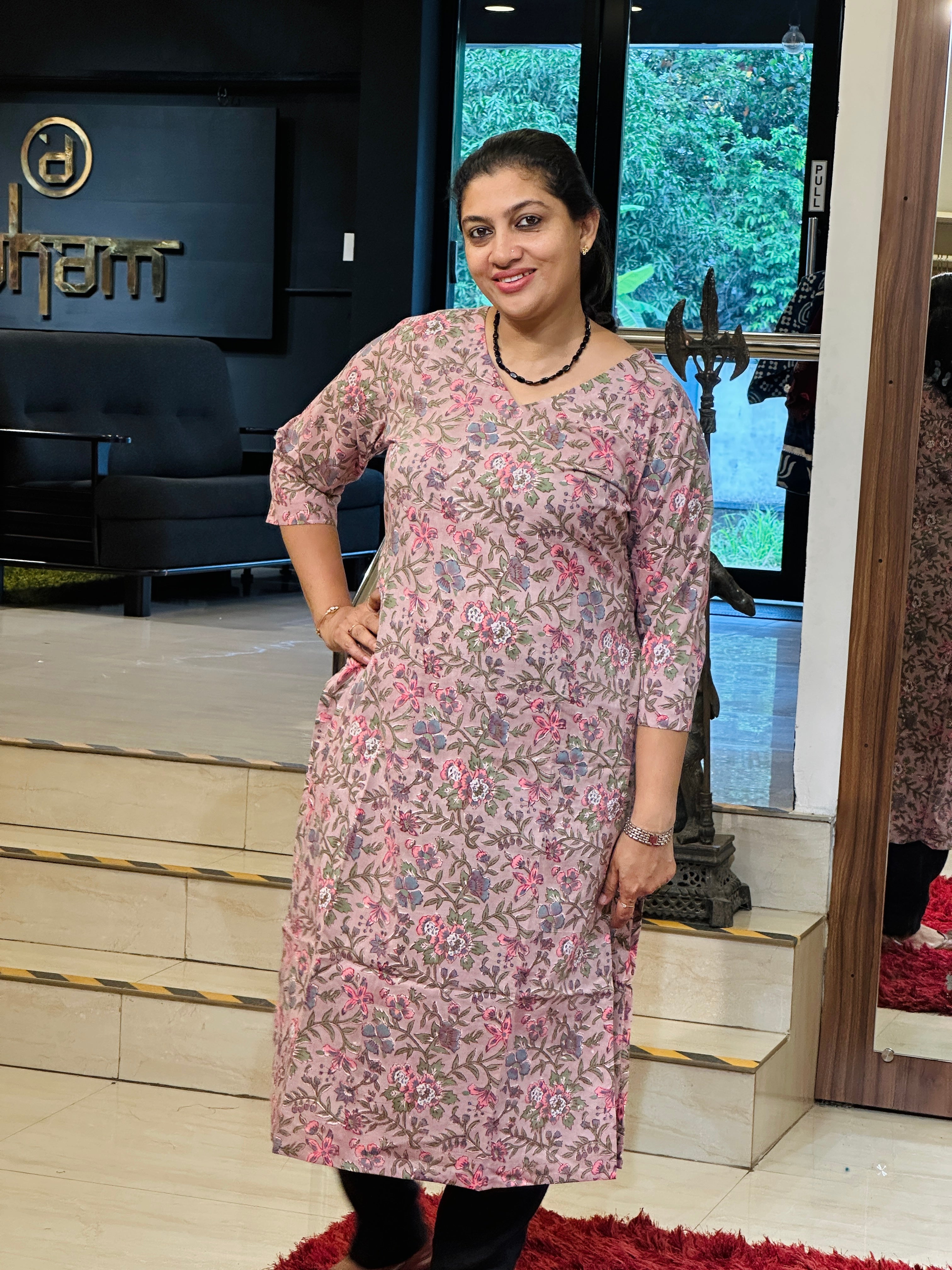 Print Detailed Cotton Kurta | DNT793