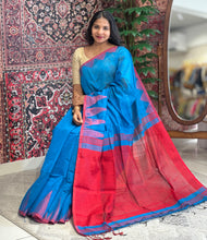 Contrast Temple Border Detailed Bhagalpuri Linen Saree | RP744