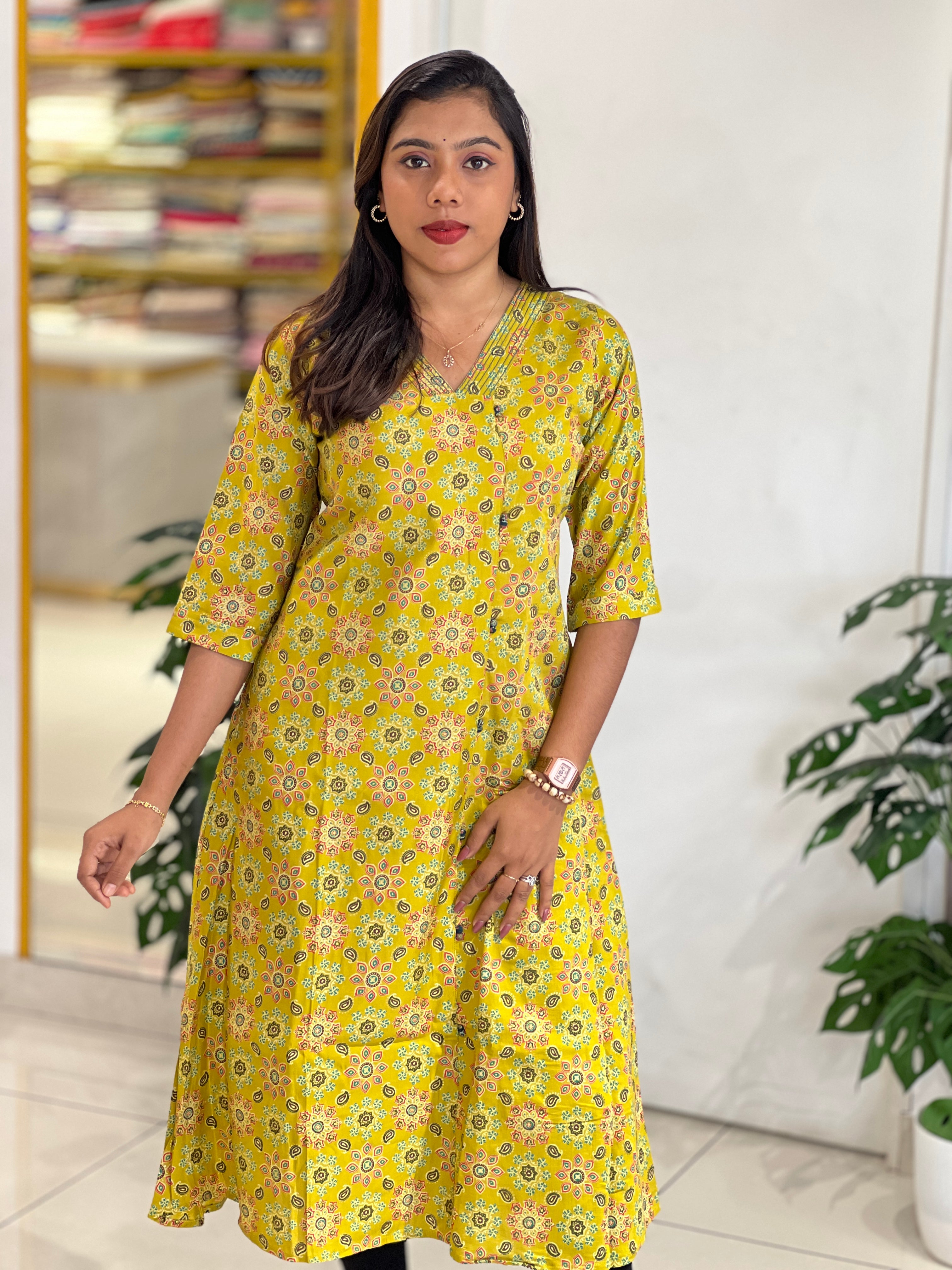 Floral Printed Cotton Kurta | MSN184