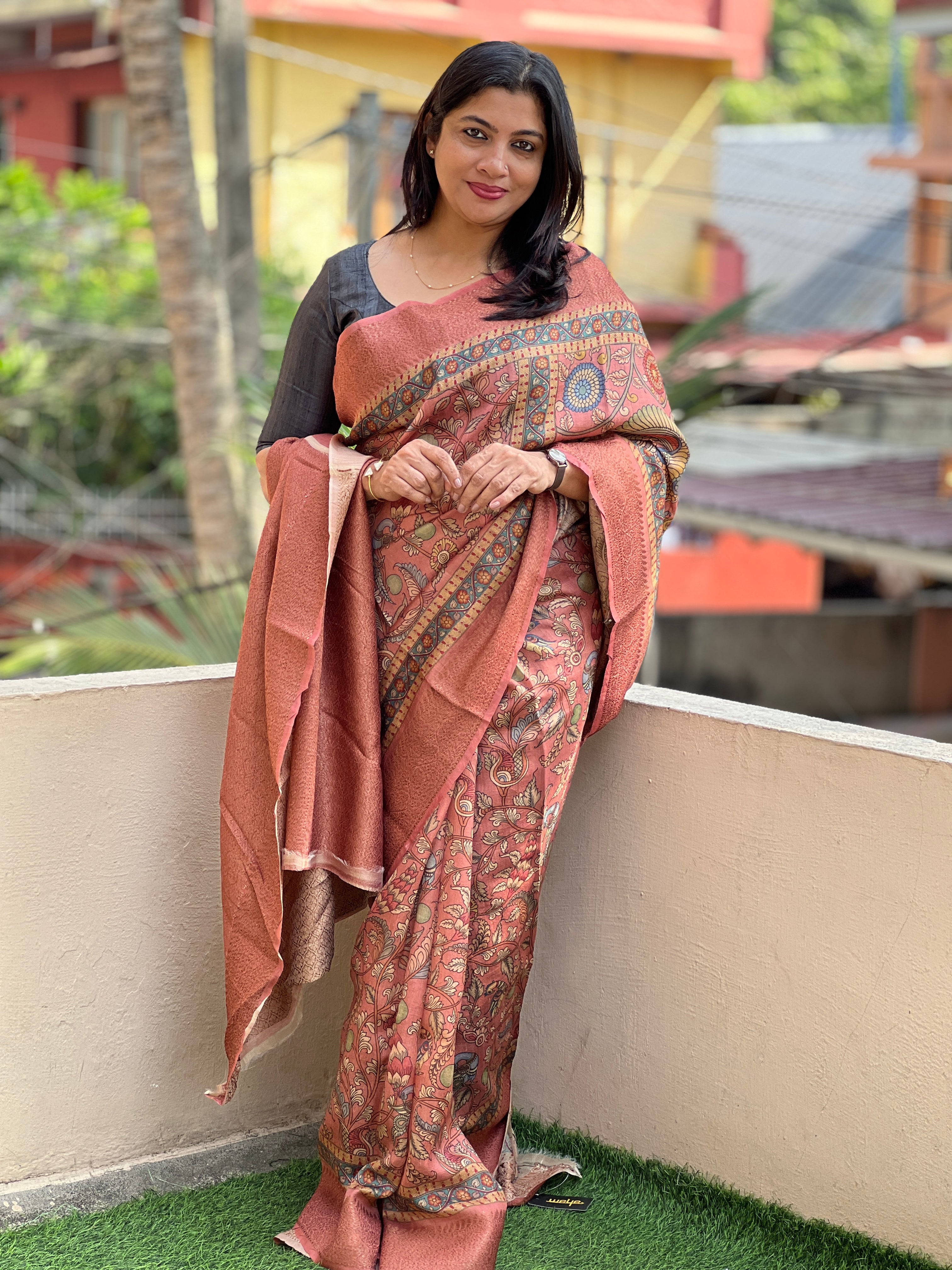 Digital Printed Desi Tussar Saree | NLM117