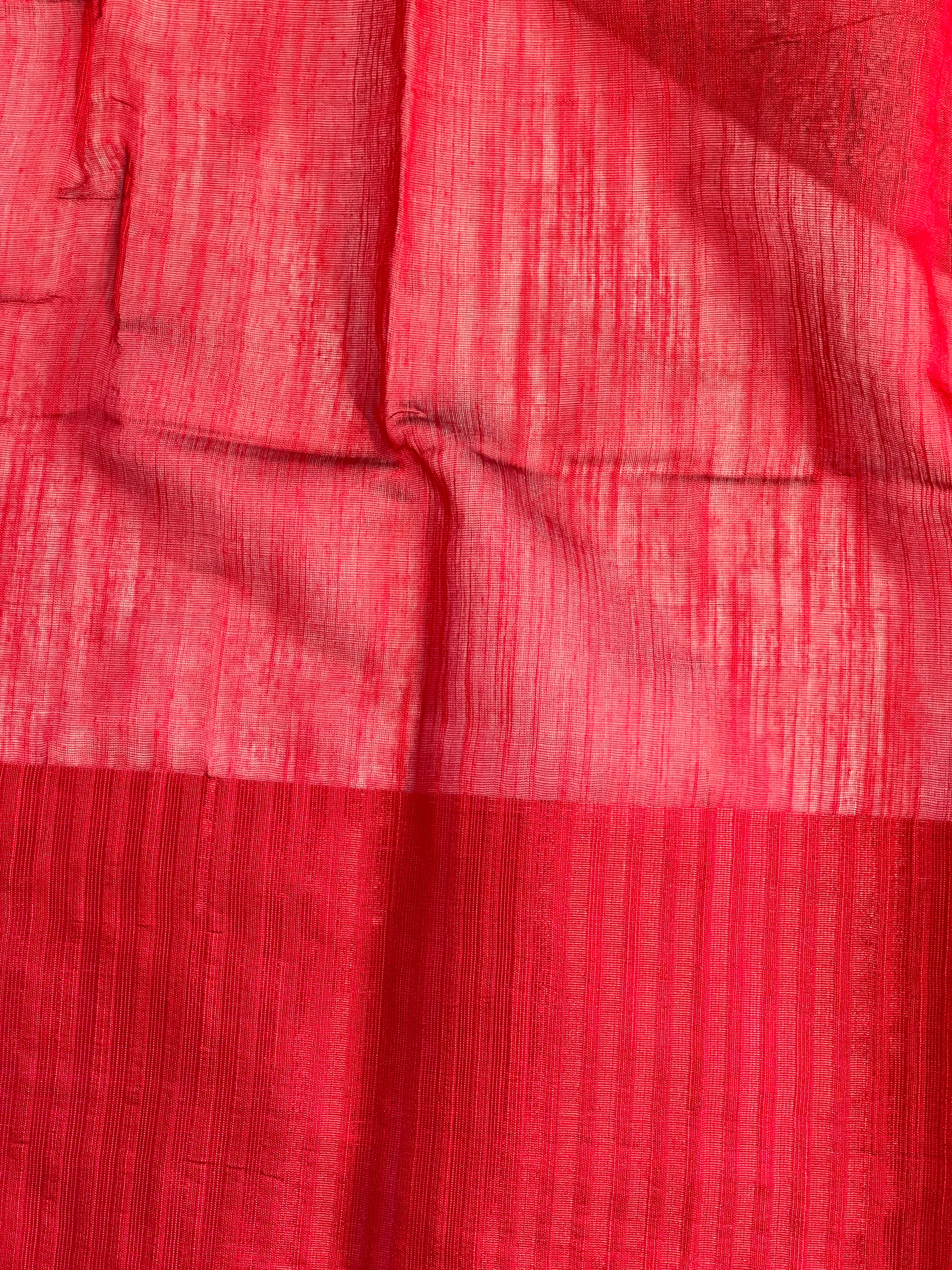 Contrast Temple Border Detailed Bhagalpuri Linen Saree | RP744