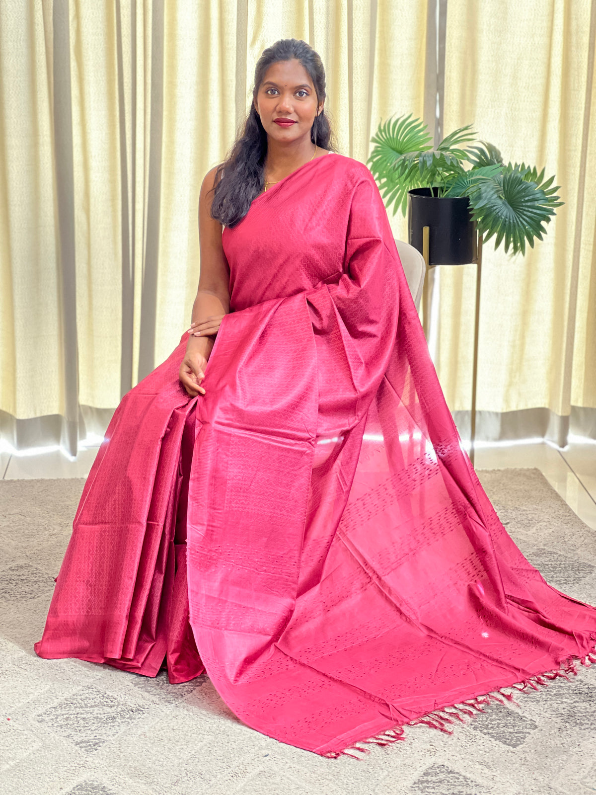 Zig Zag Pattern Semi Silk Saree | LLD126