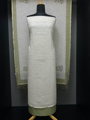 Cross Stitch Embroidery Linen Salwar Set | MS849