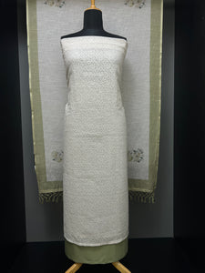 Cross Stitch Embroidery Linen Salwar Set | MS849