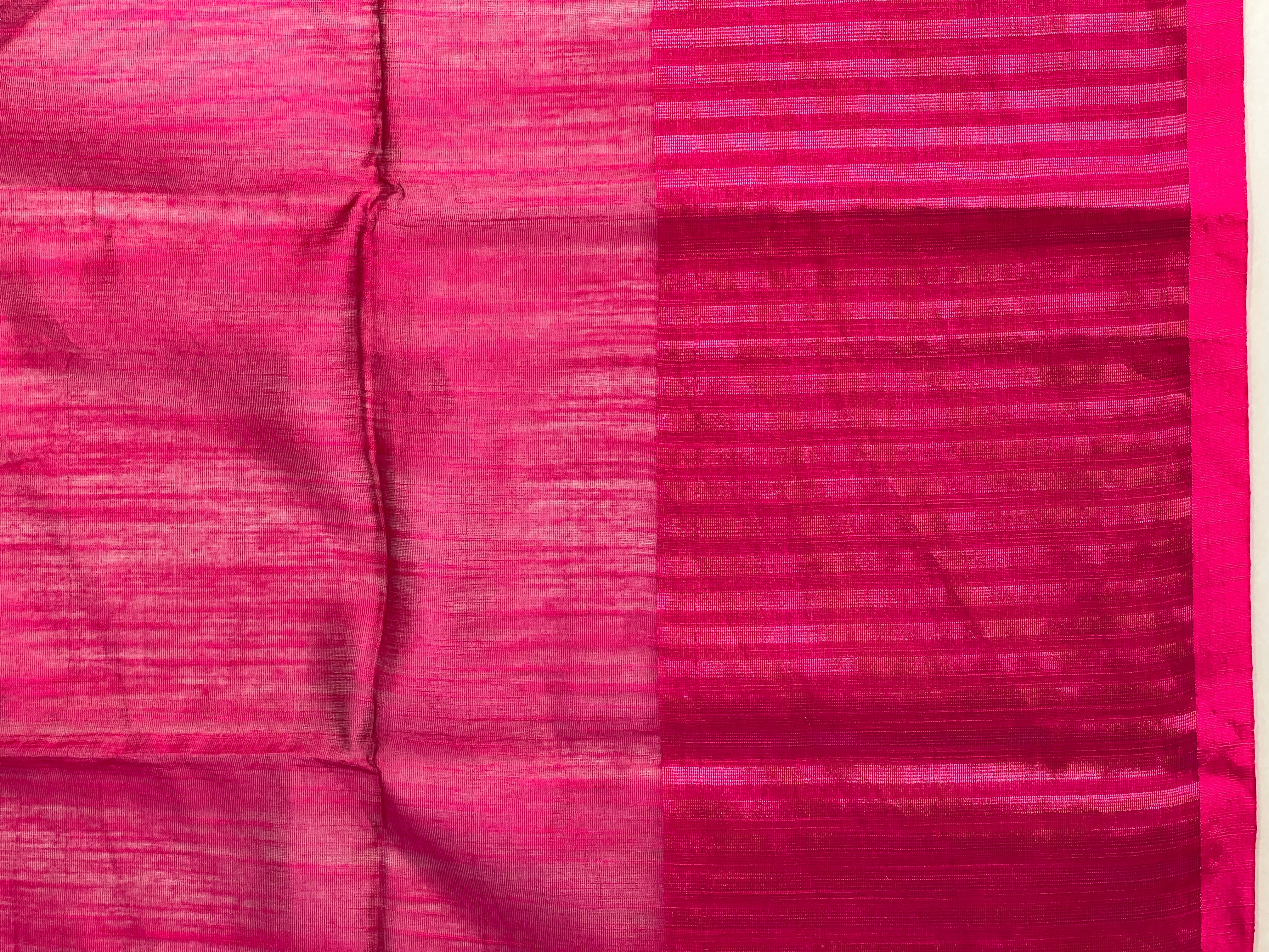 Contrast Temple Border Detailed Bhagalpuri Linen Saree | RP745