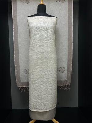 Cross Stitch Embroidery Linen Salwar Set | MS848