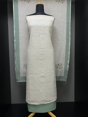 Cross Stitch Embroidery Linen Salwar Set | MS846
