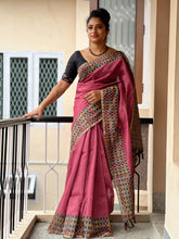 Printed Kantha Embroidery Highlights Chanderi Finish Saree | DVS130