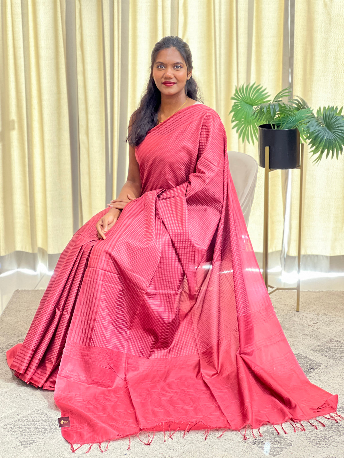 Polka Pattern Semi Tussar Saree | LLD145