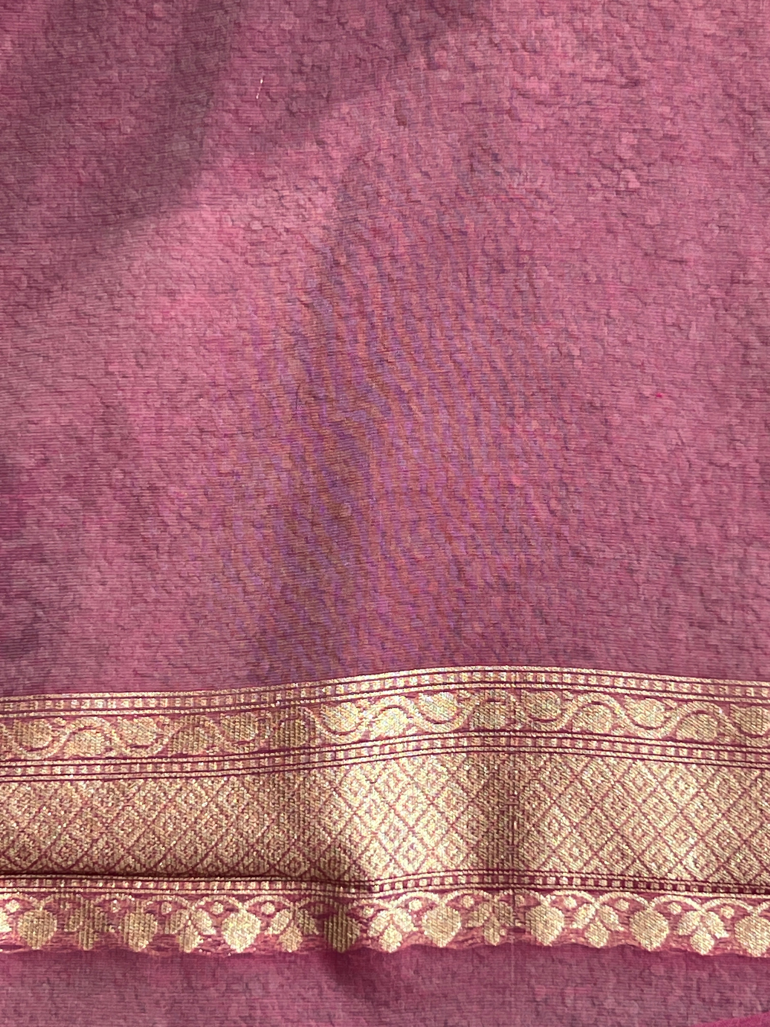 Lehar Pattern Kora Banarasi Saree | KMM130